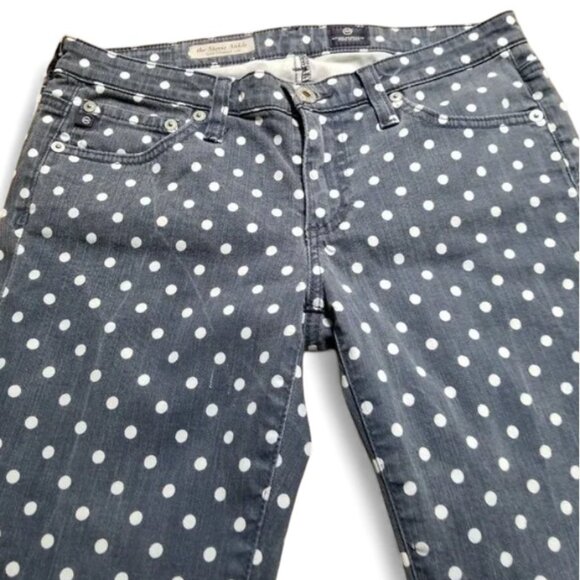 AG Adriano Goldschmied "The Stevie Ankle" Polka Dot Slim Straight Leg Jeans - Picture 13 of 14